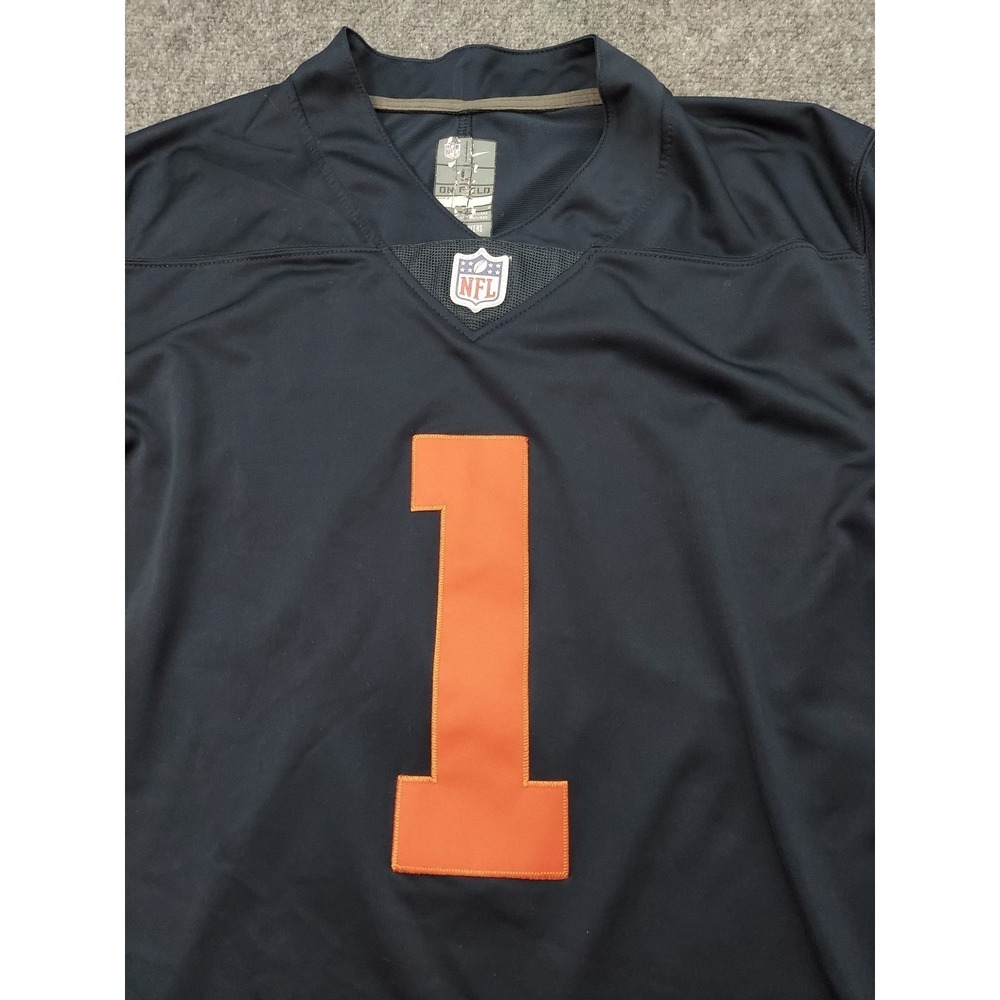 Chicago Bears Justin Fields Nike NFL Jersey Mens Large #1 Blue Swoosh - Picture 5 of 13